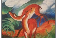 "FM 'Expressionism', Red Deer" by Bonnie Lamarand ~ Acrylic ~ $200