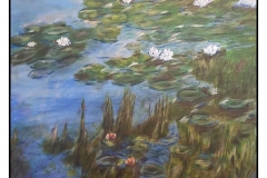 "Water Lilies 21 Fudgery" by Laura Havran ~ Acrylic ~ $125