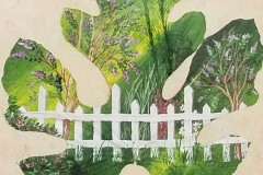 Pickets by Peggy Arnett - Acrylic on Fig Leaf