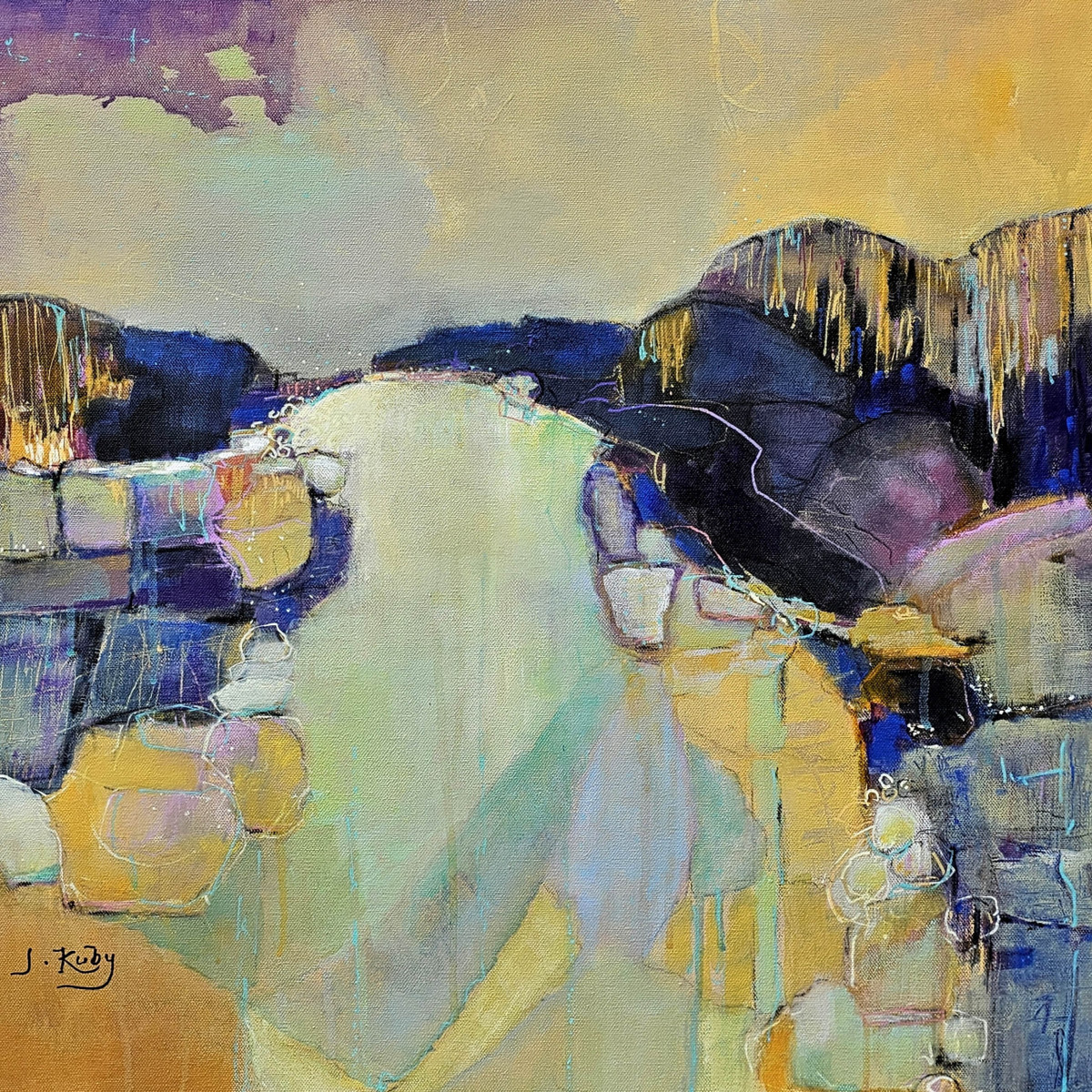 "Refracted Landscape" - Mixed Media by Joy Kuby "Refracted Landscape" - Mixed Media by Joy Kuby