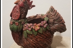 "Good Fortune Rooster with Flowers" 2019