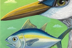 "Dream Gaze - Heron" - Acrylic by Lisa Shimko - $75