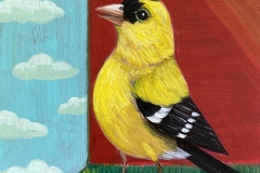 "Goldfinch View" - Acrylic by Lisa Shimko - $60