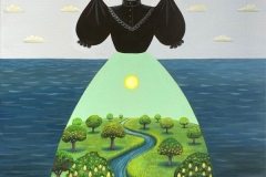 "Mourning Dress Orchard" - Acrylic by Lisa Shimko - $700