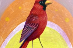 "Sherbet Cardinal" - Acrylic by Lisa Shimko - $60