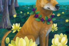 "Swamp Flowers Carolina Dog" - Acrylic by Lisa Shimko - $500