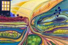 "The Cracks are Sprouting" - Acrylic by Lisa Shimko - $1000