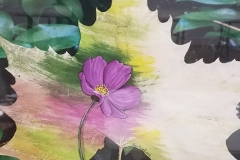 Spring Flower by Peggy Arnett - Acrylic on Sycamore Leaf